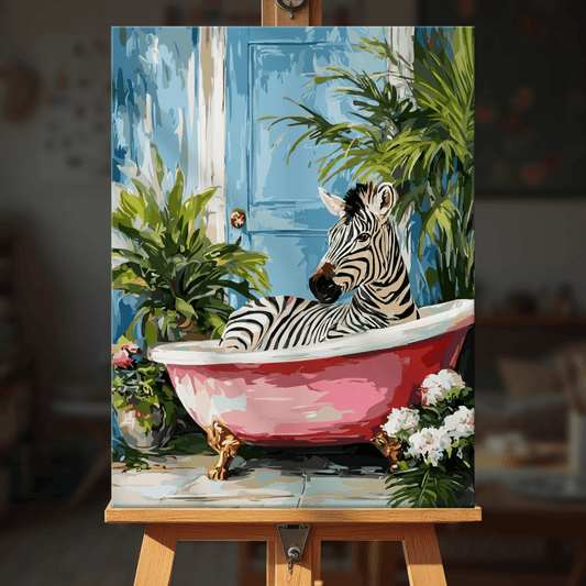 Paint by numbers - Bathing Zebra - MyArt