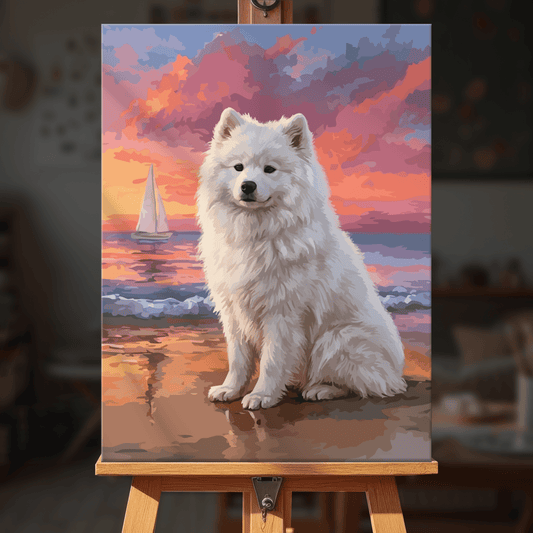 Paint by numbers - Beach Samoyed - MyArt