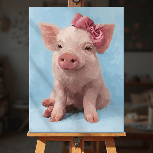 Paint by numbers - Bow Piglet - MyArt
