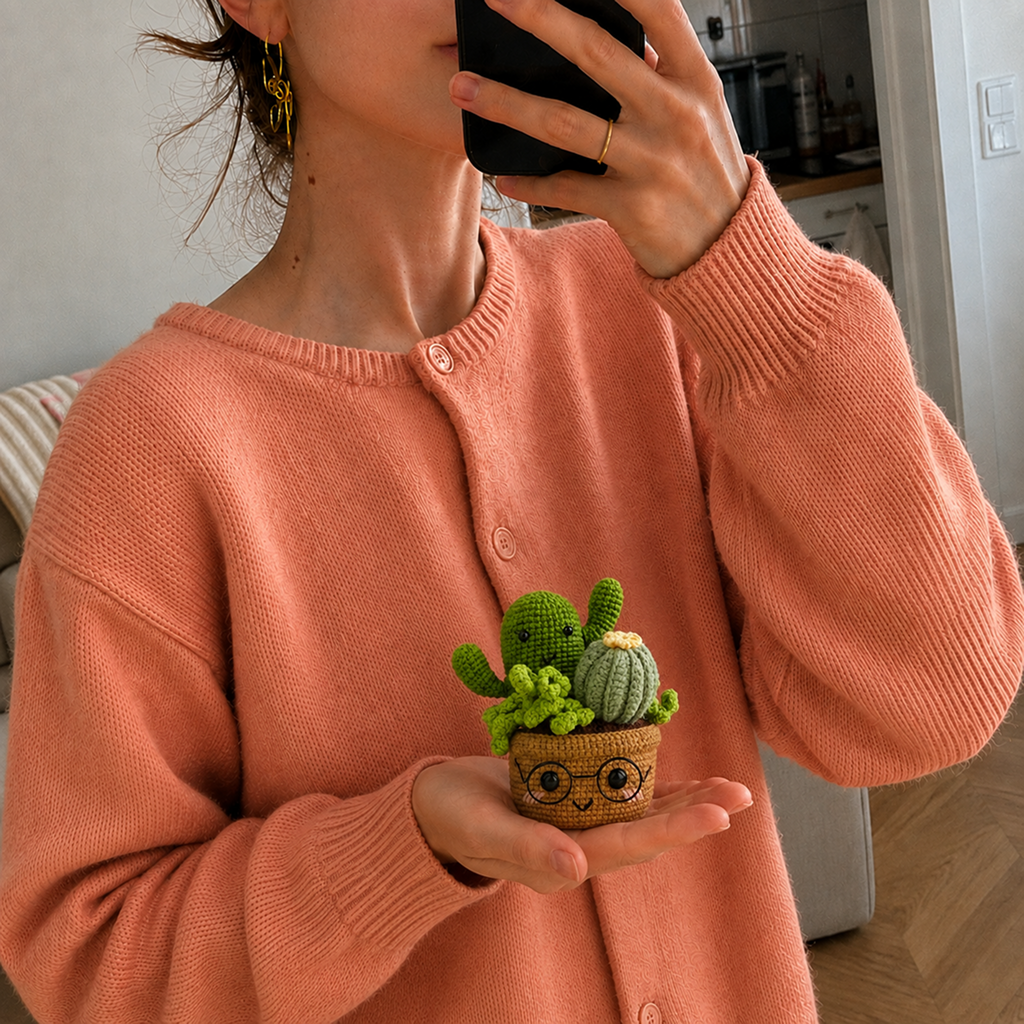 Cactus Pot with Glasses