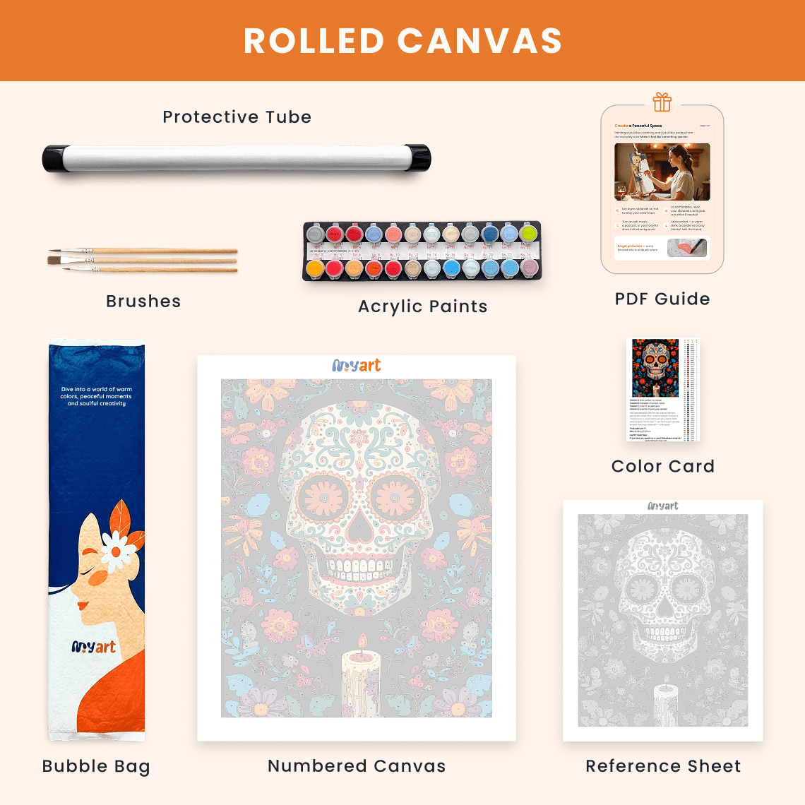 Paint by numbers - Candle Calavera - MyArt