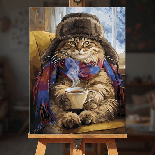 Paint by numbers - Cat with Tea - MyArt