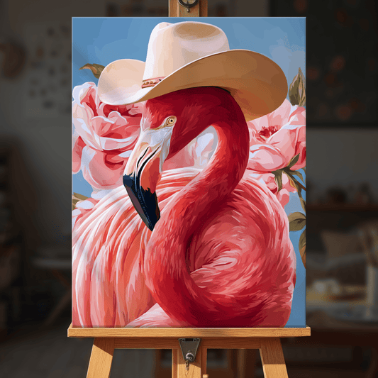 Paint by numbers - Cowboy Flamingos - MyArt