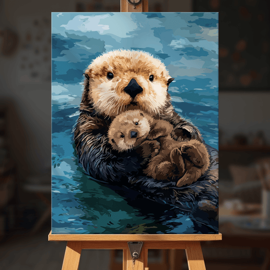 Paint by numbers - Cuddle Otters - MyArt