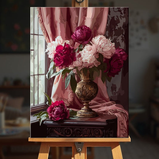 Paint by numbers - Curtain Peonies - MyArt