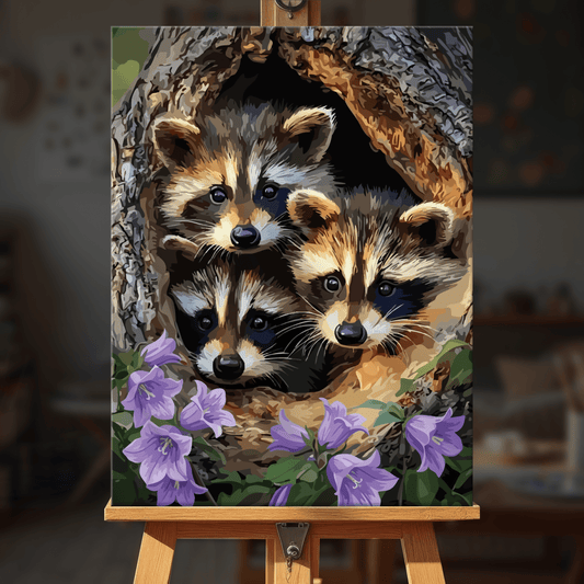 Paint by numbers - Den Raccoons - MyArt
