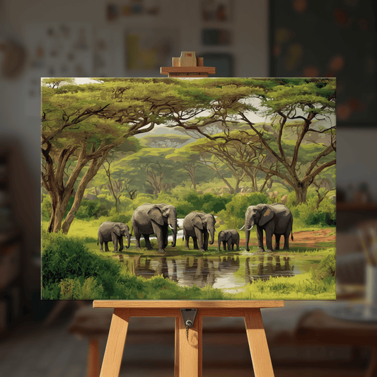 Paint by numbers - Elephant Oasis - MyArt