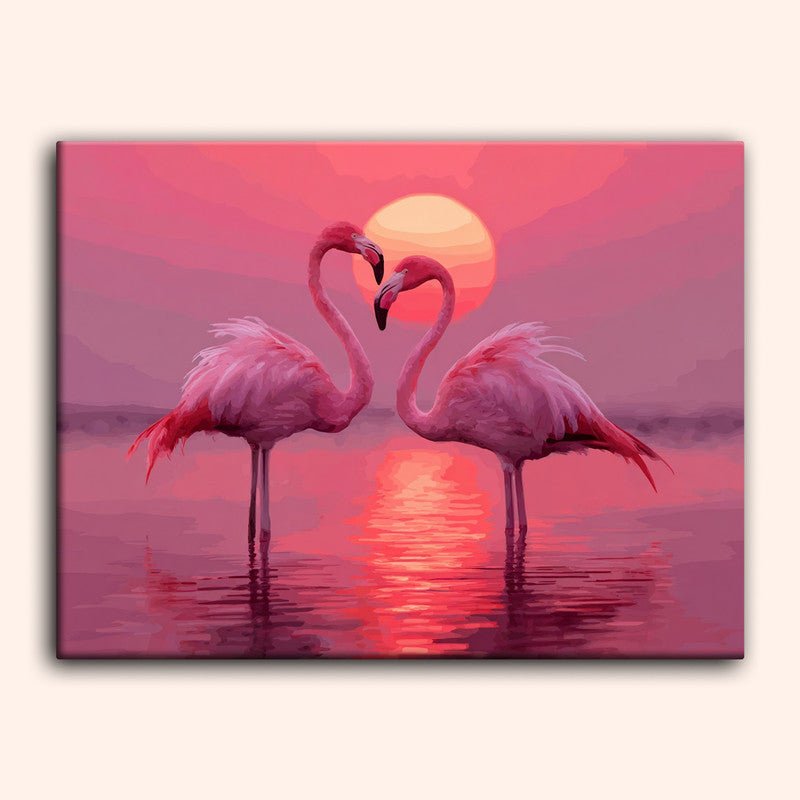 Paint by numbers - Flamingo Hearts - MyArt