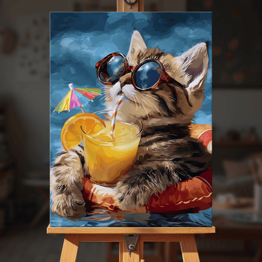 Paint by numbers - Float Cat - MyArt