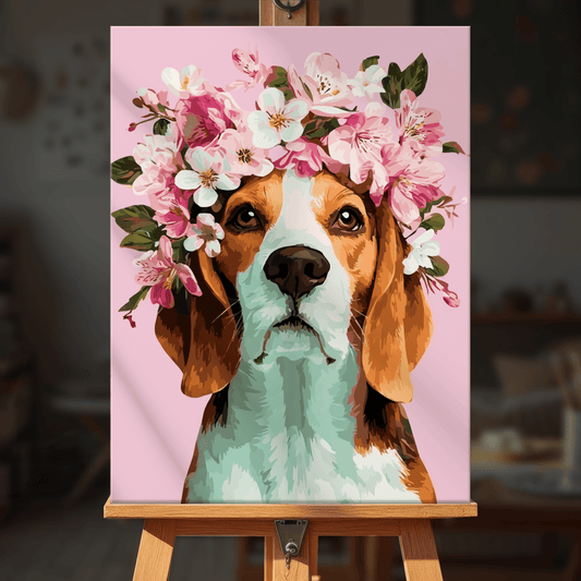Paint by numbers - Floral Beagle - MyArt