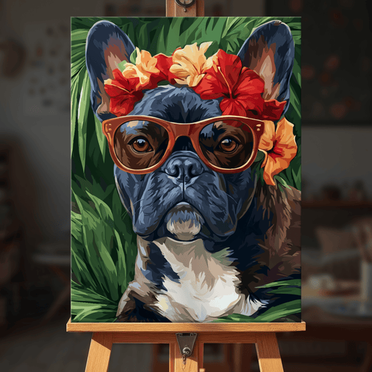 Paint by numbers - Floral Bulldog - MyArt