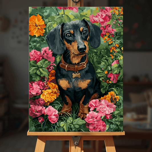 Paint by numbers - Floral Dachshund - MyArt