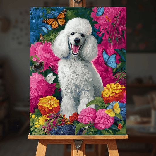 Paint by numbers - Floral Poodle - MyArt