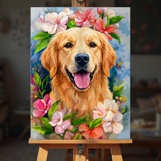 Paint by numbers - Floral Retriever - MyArt