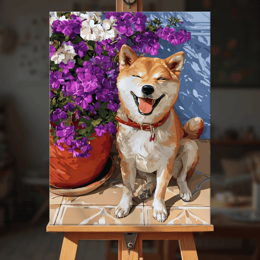 Paint by numbers - Flower Shiba - MyArt