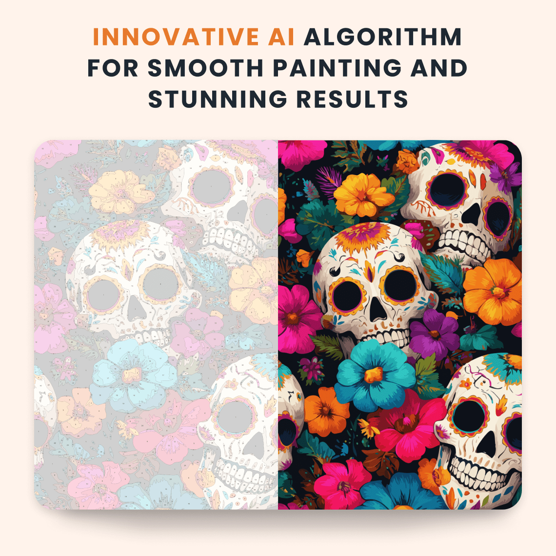 Paint by numbers - Flower Skulls - MyArt