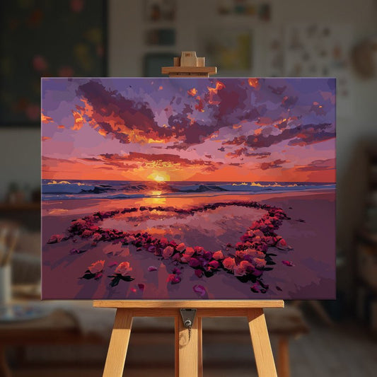 Paint by numbers - Heart Sunset - MyArt