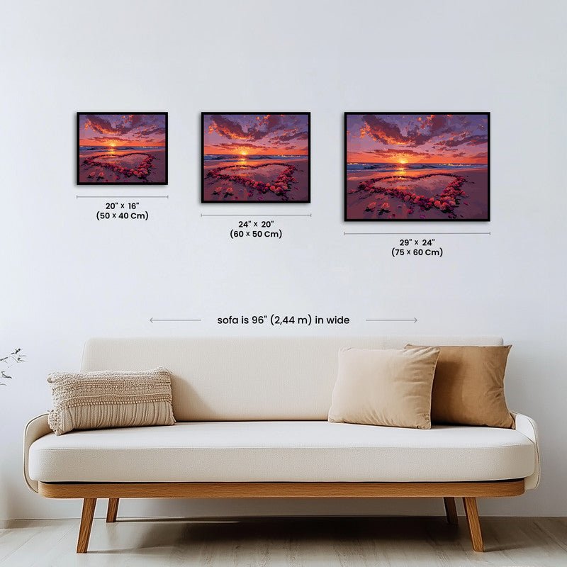 Paint by numbers - Heart Sunset - MyArt