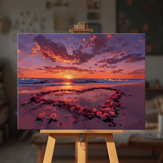 Paint by numbers - Heart Sunset - MyArt