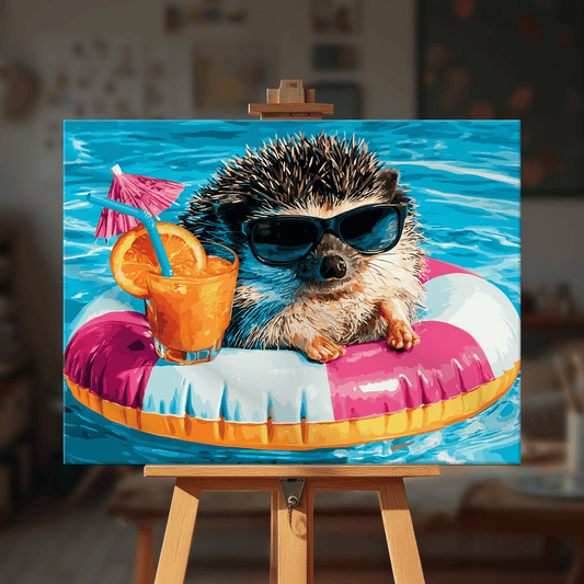 Paint by numbers - Hedgehog Float - MyArt