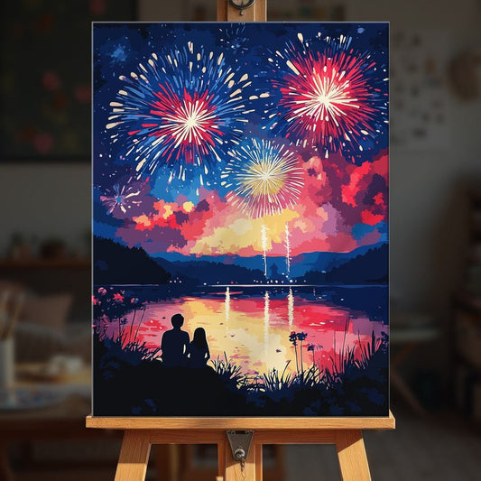 Paint by numbers - Lakeside Fireworks - MyArt