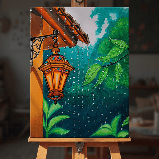 Paint by numbers - Lantern Glow in the Rain - MyArt