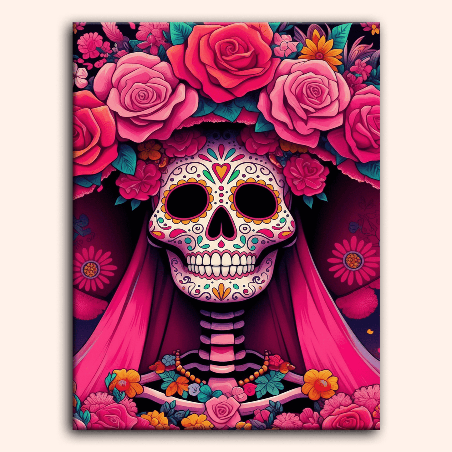 Paint by numbers - Magenta Skull - MyArt