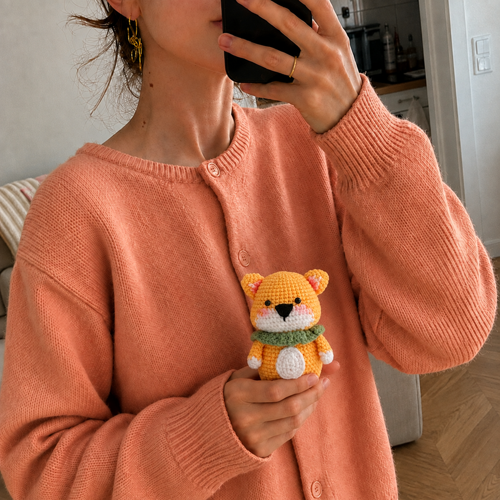 Orange Cat with Scarf