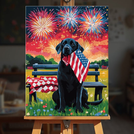 Paint by numbers - Patriotic Pup - MyArt