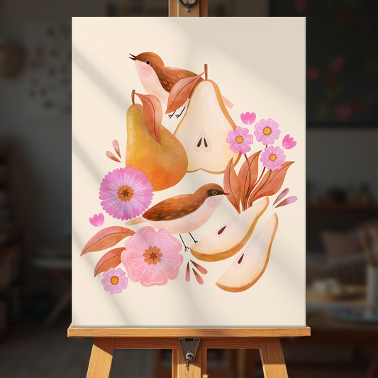 Pear and Birds