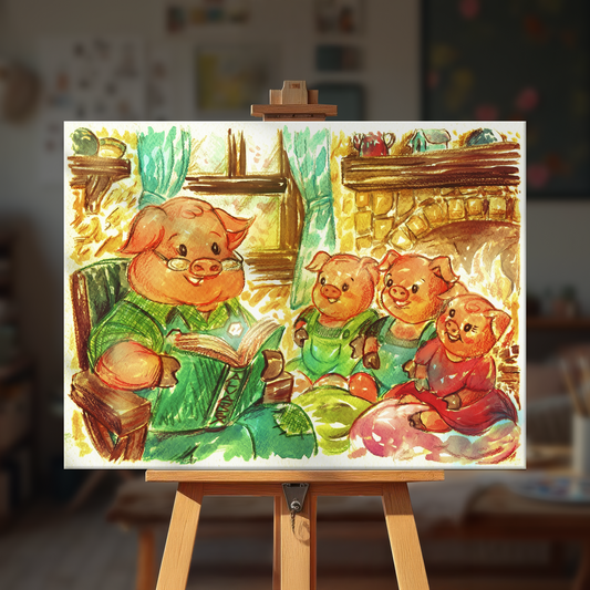 Paint by numbers - Piggies Winter - MyArt