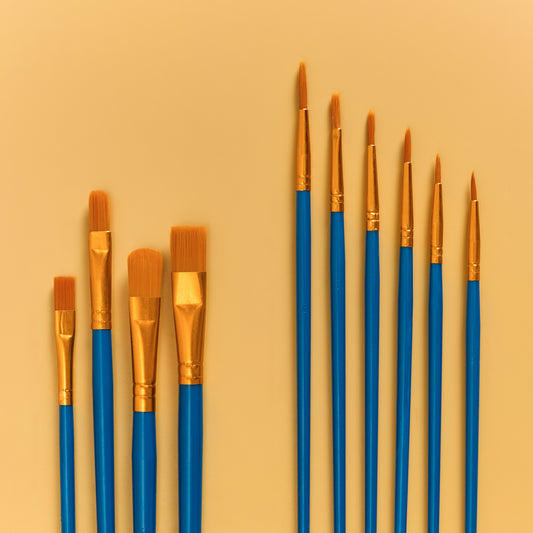 Premium Blue Brushes (Set of 10)