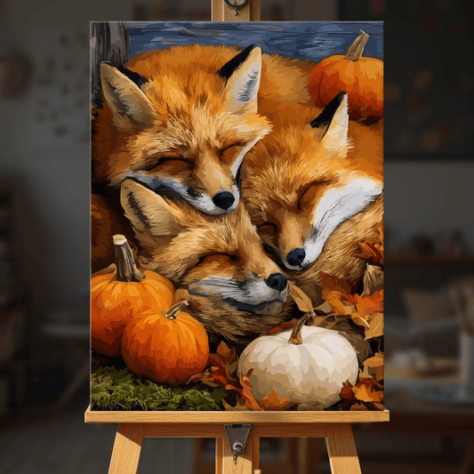 Paint by numbers - Pumpkin Foxes - MyArt