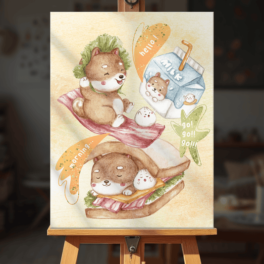 Paint by numbers - SHIBA BREAKFAST - MyArt
