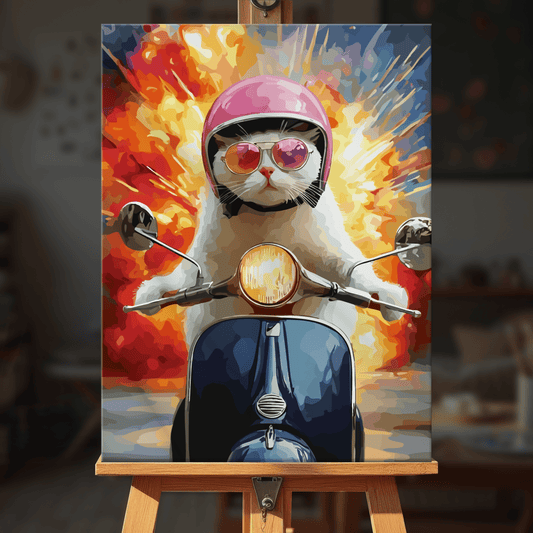 Paint by numbers - Scooter Cat - MyArt