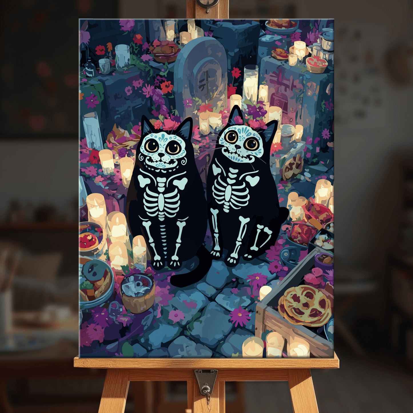 Paint by numbers - Skeleton Cats - MyArt