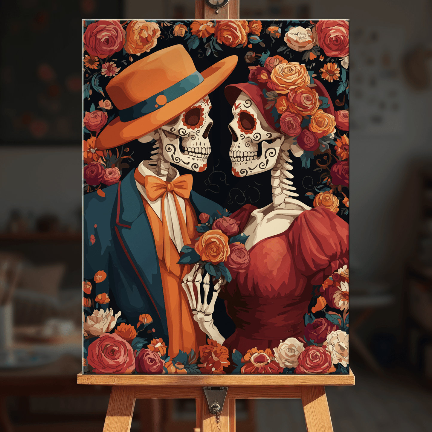 Paint by numbers - Skeleton Romance - MyArt