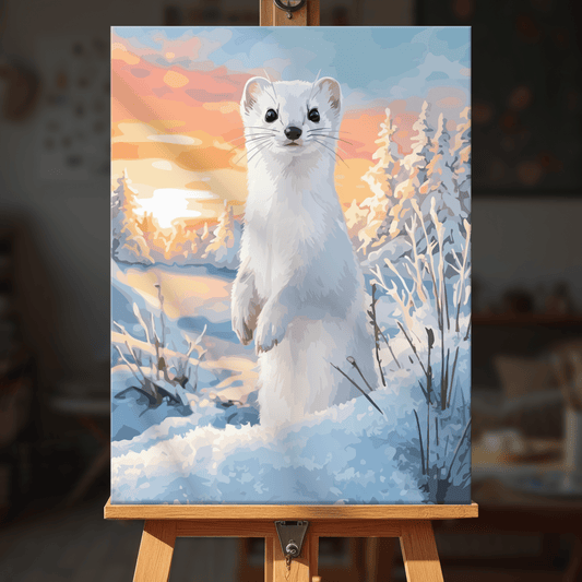 Paint by numbers - Snowy Stoat - MyArt