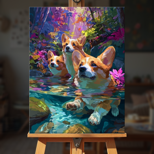 Paint by numbers - Splash Corgi - MyArt