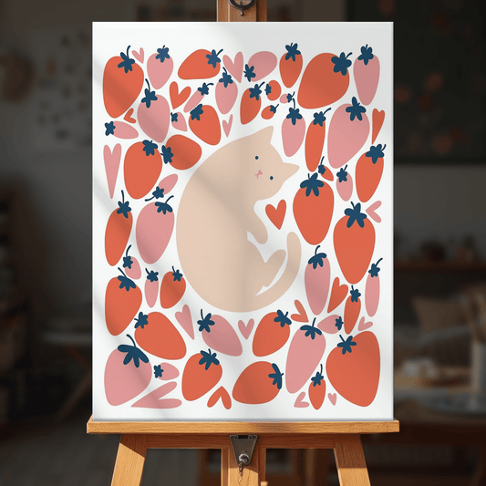 Paint by numbers - Strawberry Cat - MyArt