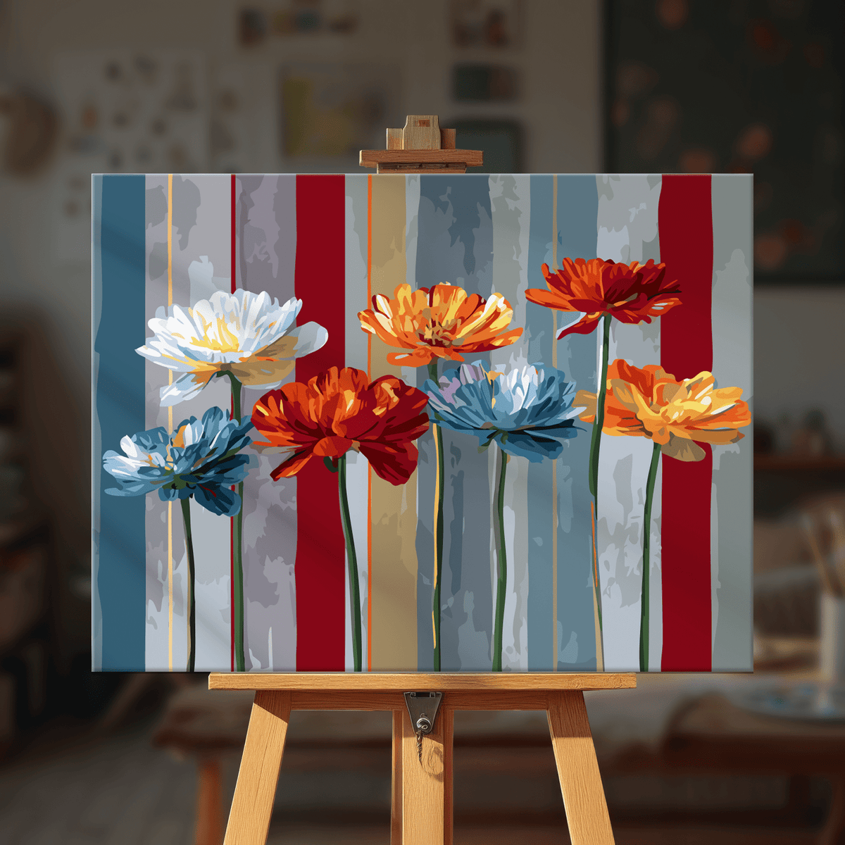 Paint by numbers - Striped Bloom - MyArt
