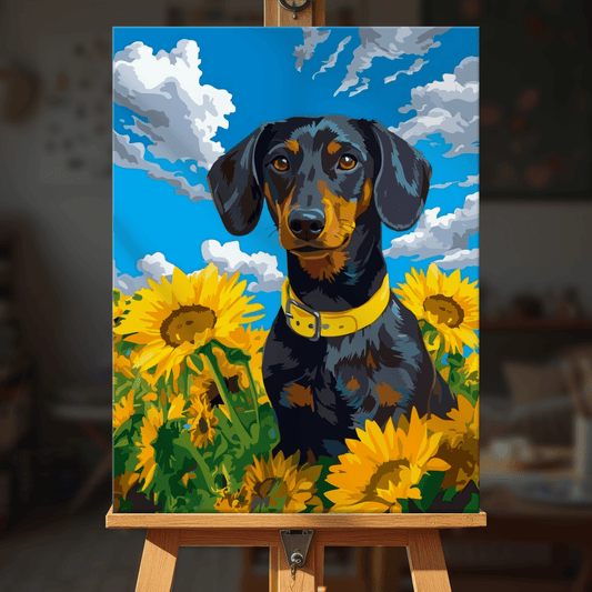 Paint by numbers - Sunflower Dachshund - MyArt