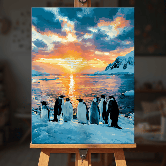 Paint by numbers - Sunrise Penguins - MyArt