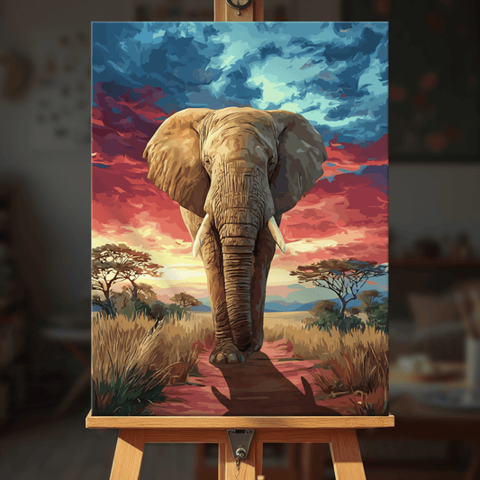 Paint by numbers - Sunset Elephant - MyArt