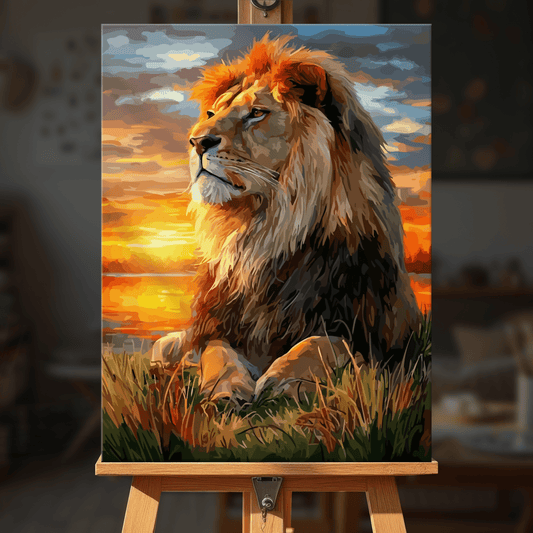 Paint by numbers - Sunset Lion - MyArt