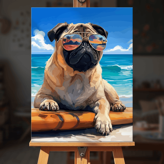 Paint by numbers - Surf Pug - MyArt