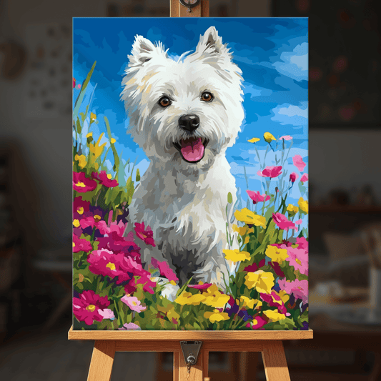 Paint by numbers - Wildflower Westie - MyArt
