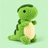 Clover Little Dino: a green standing dinosaur with a cream belly