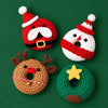 Holly Wreath Quartet: round Christmas character ornaments with festive details
