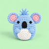 Sky Blue Koala: a sky blue koala face with pink ears and a little tuft on top